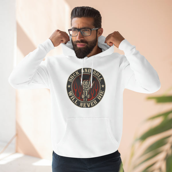 Rock And Roll Will Never Die, Unisex Pullover Hoodie