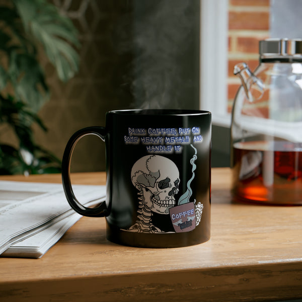 Heavy Metal Skull,  Black Mug (11oz)