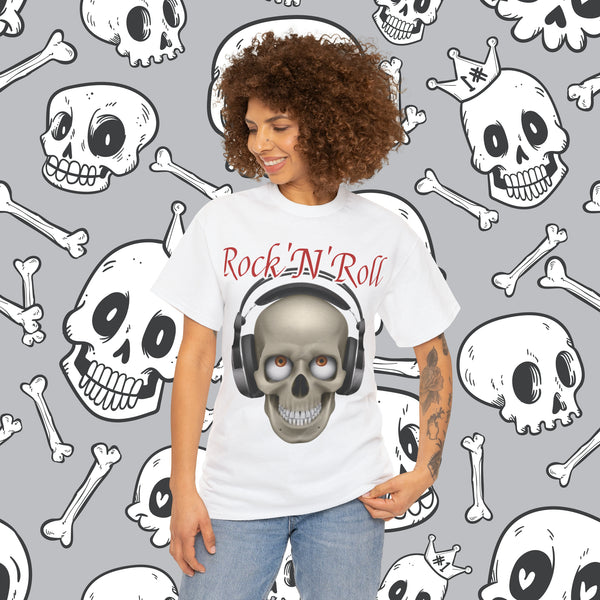 Rock n Roll Skull,  Heavy Cotton Tee