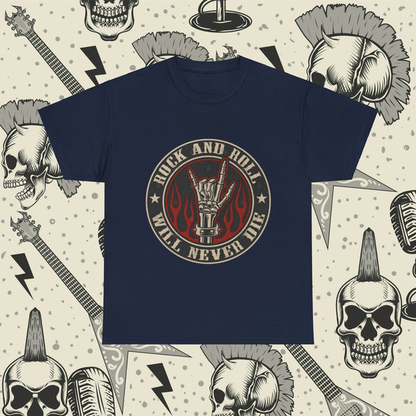 Rock n Roll Will Never Die, Heavy Cotton Tee