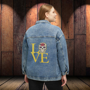 Love Sugar Skull, Women's Denim Jacket