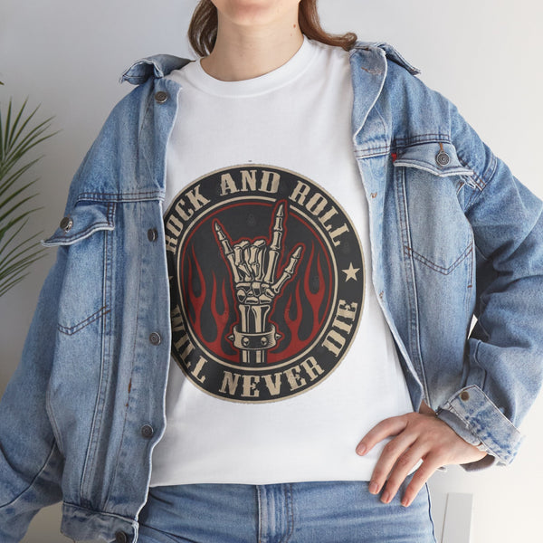 Rock n Roll Will Never Die, Heavy Cotton Tee