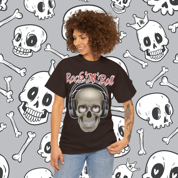 Rock n Roll Skull,  Heavy Cotton Tee