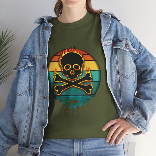 Skull On Fire, Heavy Cotton Tee