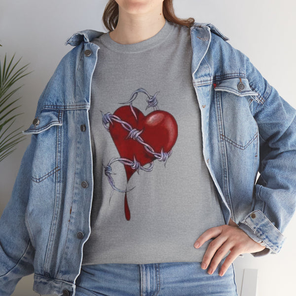 Barbed Wire Heart, Heavy Cotton Tee