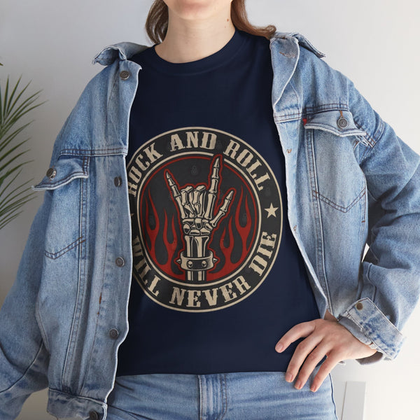 Rock n Roll Will Never Die, Heavy Cotton Tee