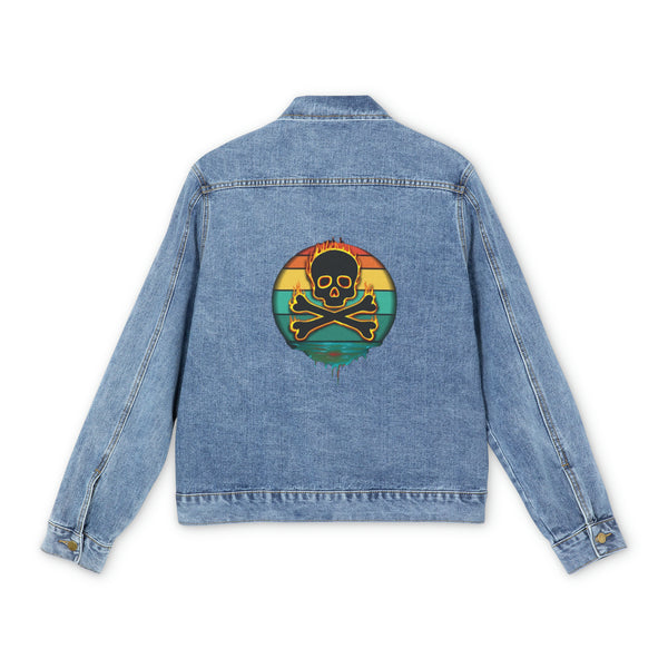 Flaming Skull,  Men's Denim Jacket