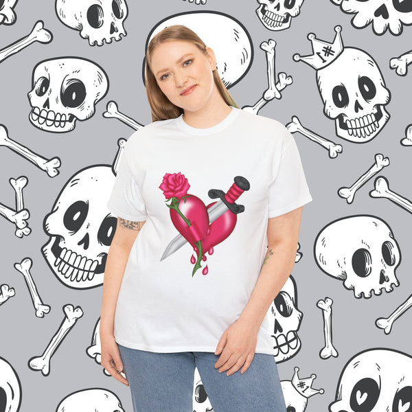 Heart With Dagger, Heavy Cotton Tee