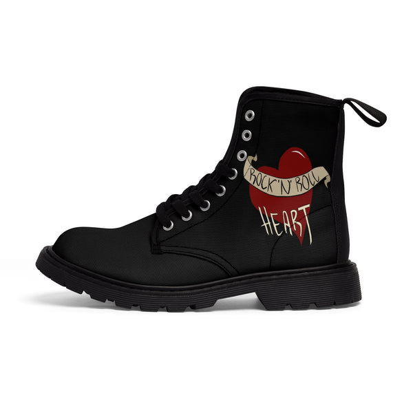 Women's Rock n Roll Heart, Canvas Boots