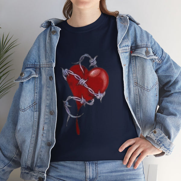 Barbed Wire Heart, Heavy Cotton Tee