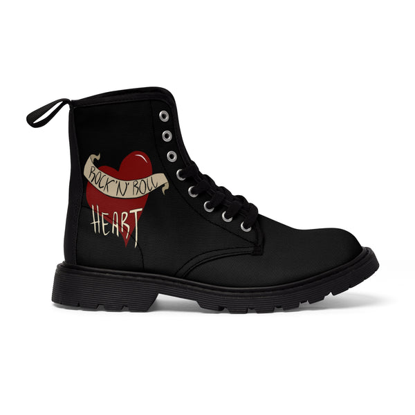 Women's Rock n Roll Heart, Canvas Boots