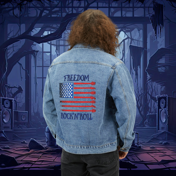 Freedom Rock n Roll,  Men's Denim Jacket