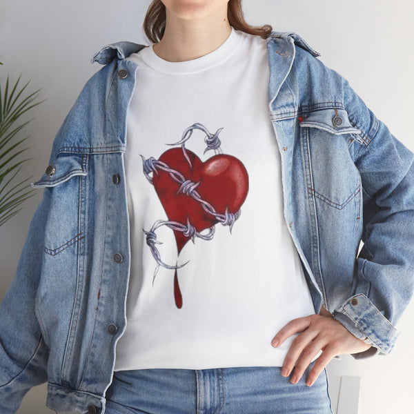 Barbed Wire Heart, Heavy Cotton Tee