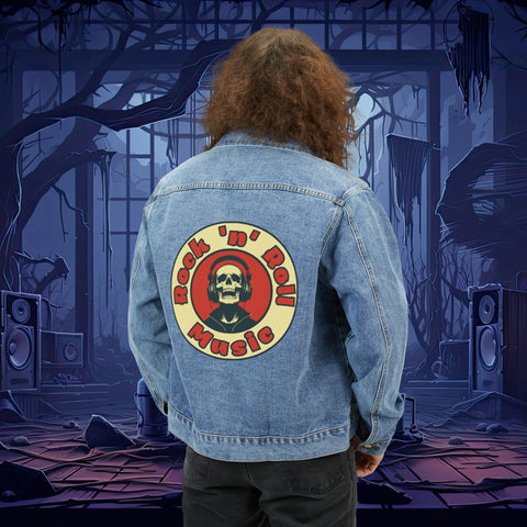 Rock n Roll Music,  Men's Denim Jacket