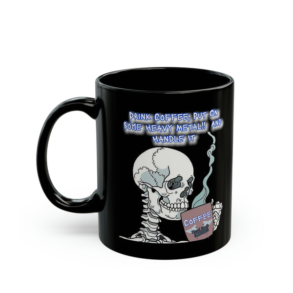 Heavy Metal Skull,  Black Mug (11oz)