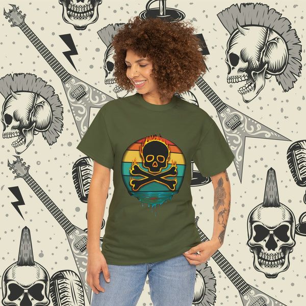 Skull On Fire, Heavy Cotton Tee