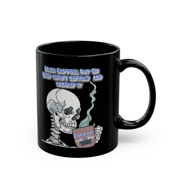 Heavy Metal Skull,  Black Mug (11oz)