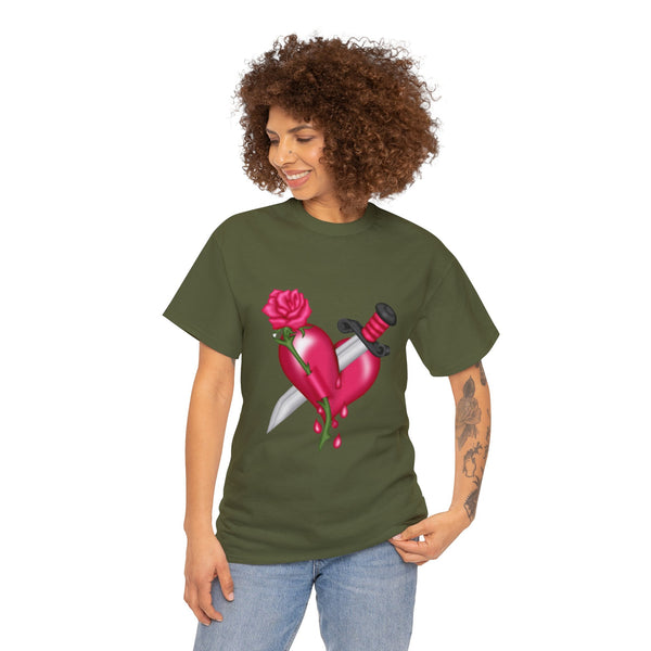 Heart With Dagger, Heavy Cotton Tee