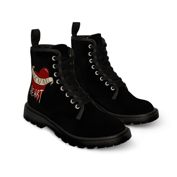 Women's Rock n Roll Heart, Canvas Boots