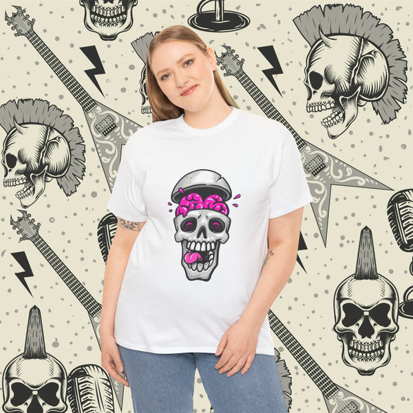 Brain Drain Skull, Heavy Cotton Tee